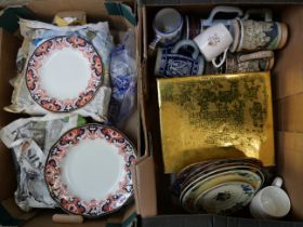 A collection of mixed china, including a Japanese tea set