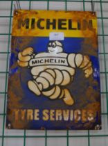 An enamelled Michelin advertising sign