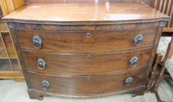 An early 19th Century mahogany bow front chest of drawers