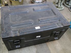 A large steel ammunition box
