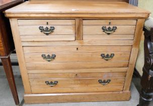 A George III style beech chest of drawers