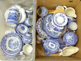 Two boxes of Copeland Spode Italian and other blue and white china **PLEASE NOTE THIS LOT IS NOT
