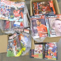 Approximately 500 Nottingham Forest home programmes; League, FA Cup, League Cup and Friendlies etc.,