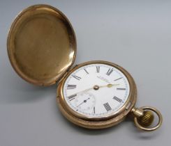 A Waltham gold plated full-hunter pocket watch