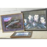 Three framed Star Trek pictures, one limited edition with certificate **PLEASE NOTE THIS LOT IS