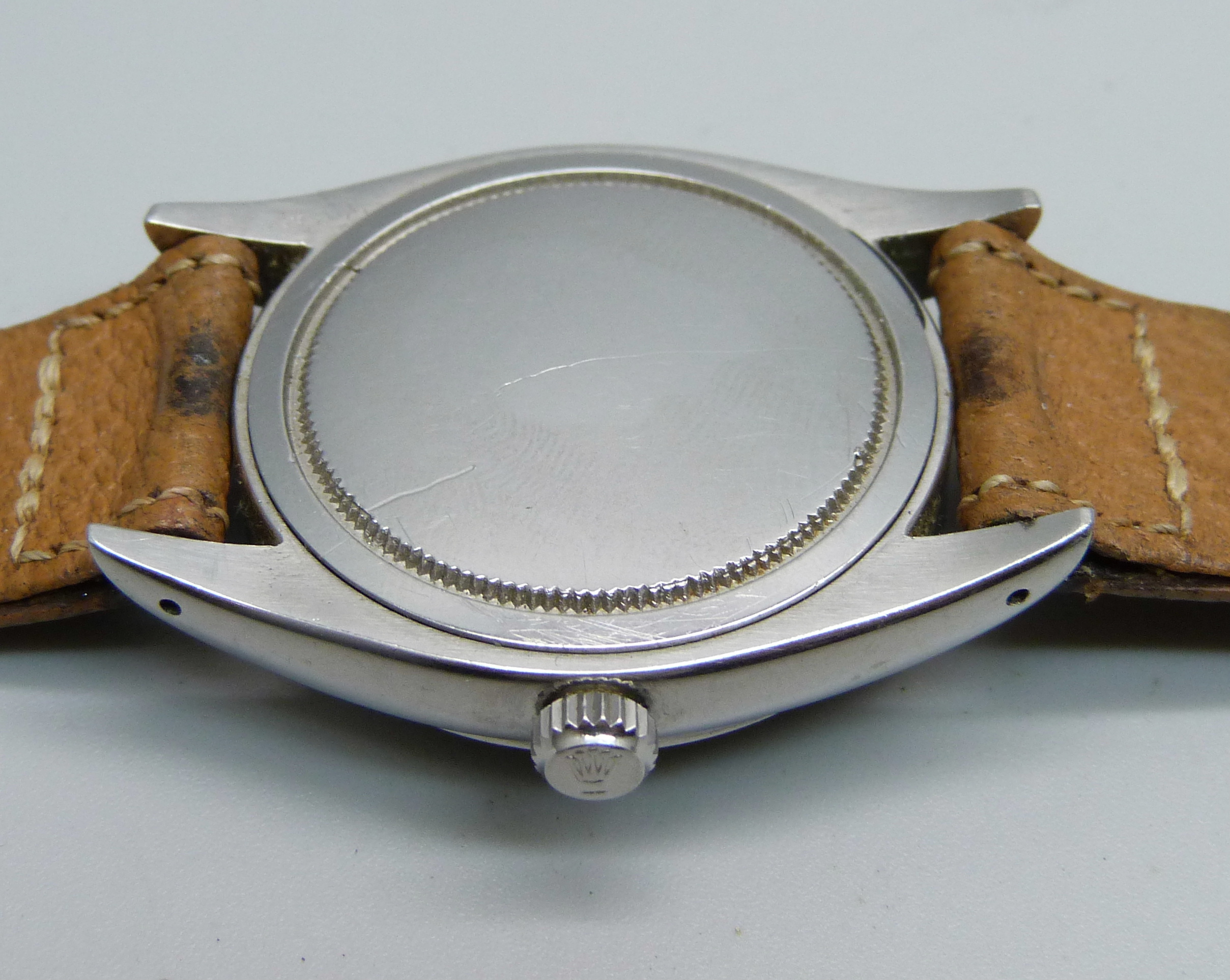 A gentleman's stainless steel Rolex Oysterdate wristwatch, 1950s, reference 6494, serial number - Image 5 of 9