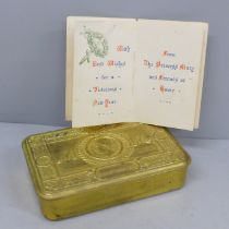 A 1914 WWI Christmas tin and greeting card