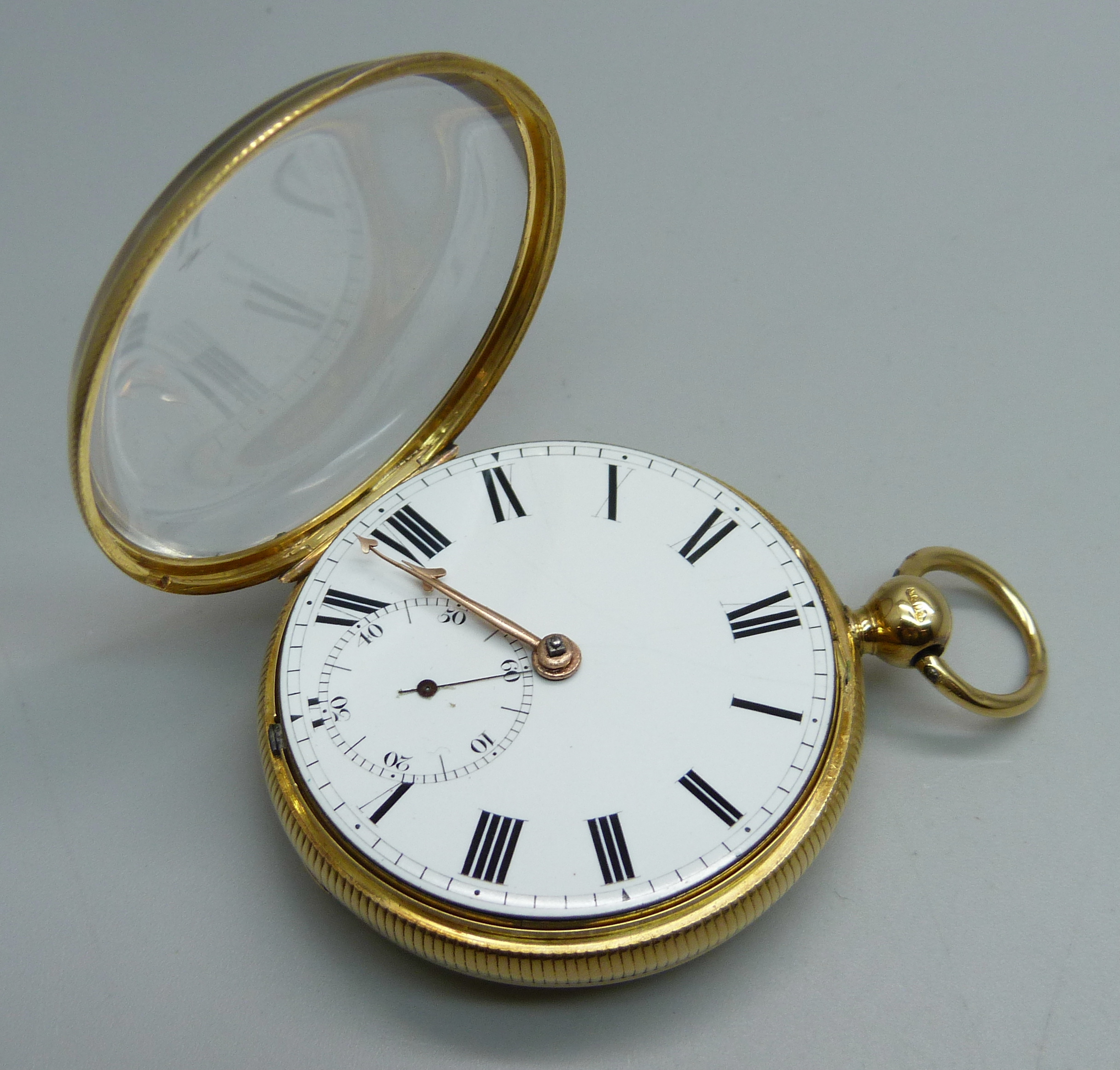 An 18ct gold fusee pocket watch with diamond end stone, by J.E. Lawson, Bishopsgate Within, the case - Image 9 of 9