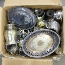 A collection of pewter and silver plated ware **PLEASE NOTE THIS LOT IS NOT ELIGIBLE FOR POSTING AND