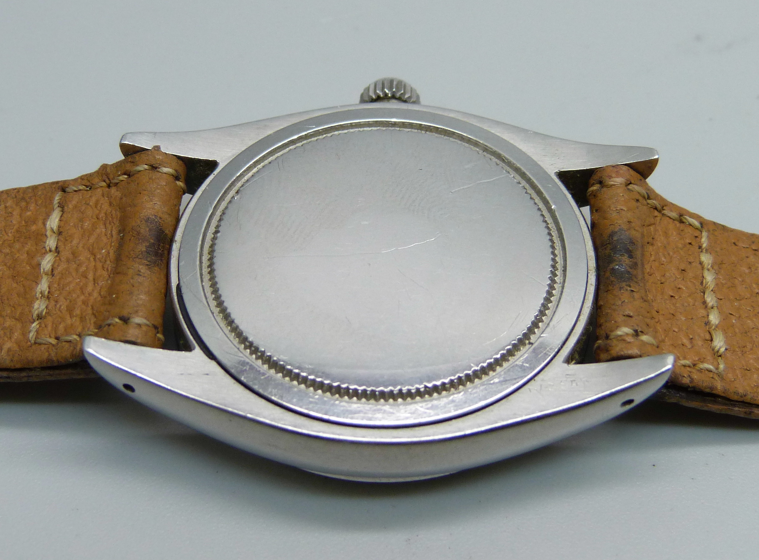 A gentleman's stainless steel Rolex Oysterdate wristwatch, 1950s, reference 6494, serial number - Image 6 of 9