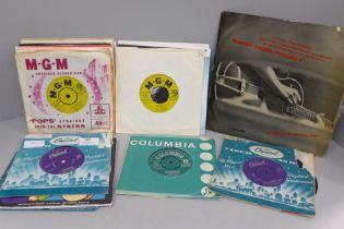 Forty rock n roll, rockabilly 7" singles and EPs including Gene Vincent and Jerry Lee Lewis