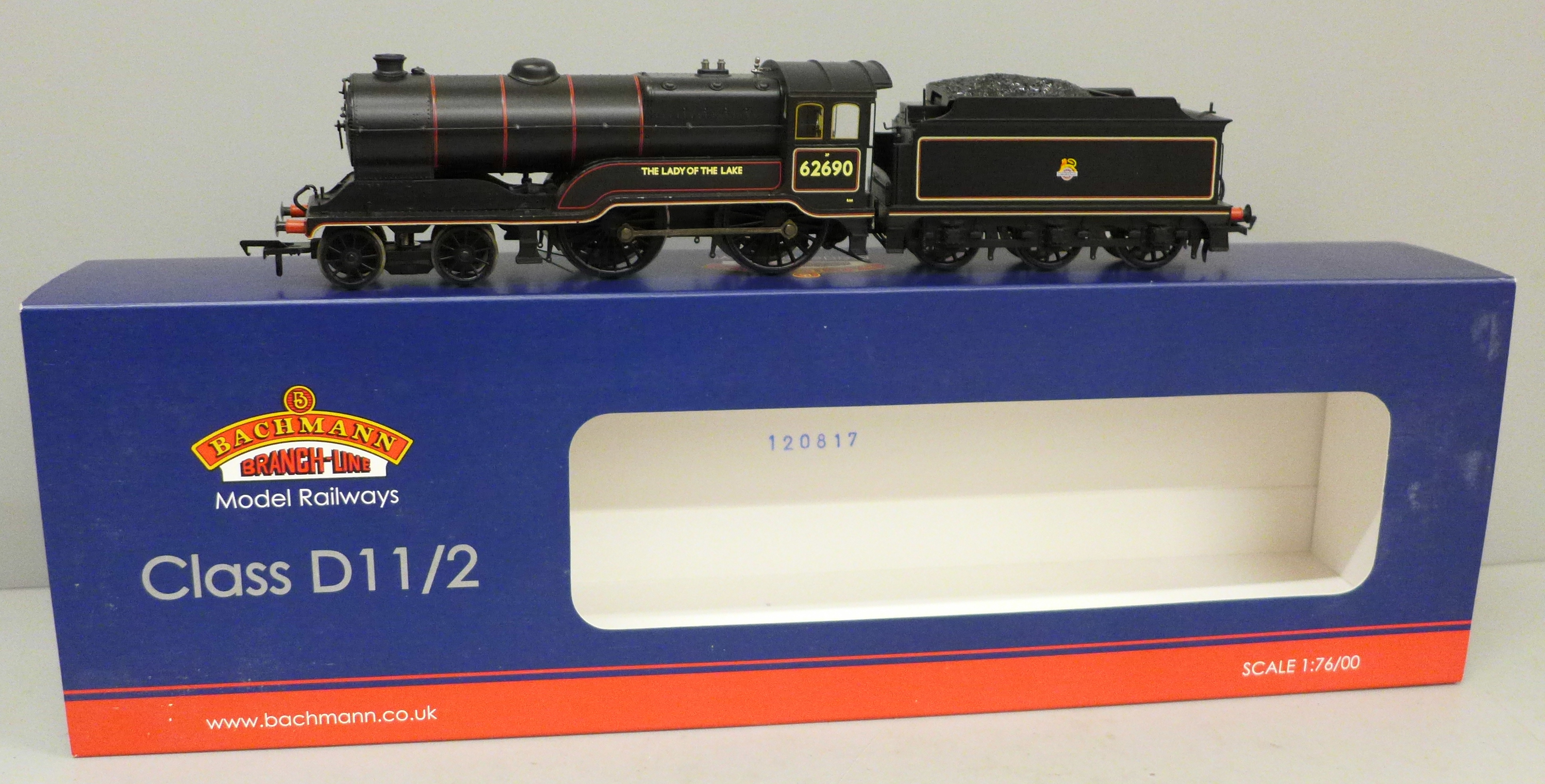 A Bachmann Branch-Line 31-135 Class D11 62690 The Lady of The Lake BR black early emblem locomotive,