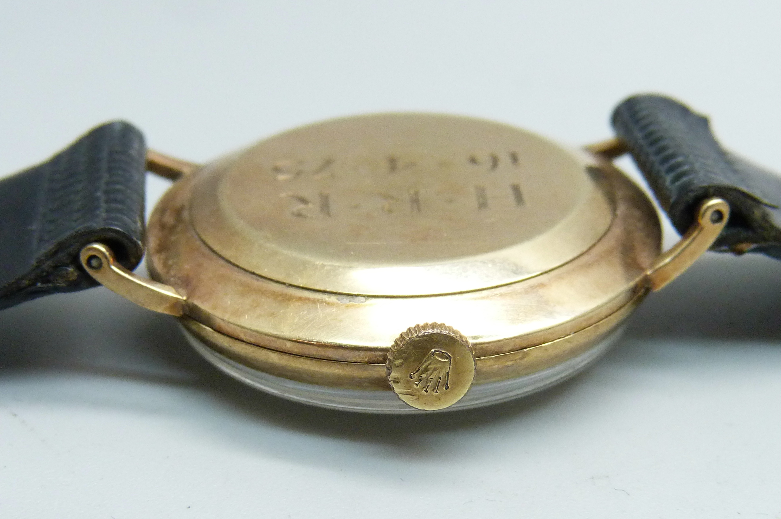 A 9ct gold cased Rolex Precision wristwatch, the case back bears inscription dated 1975, 31mm case - Image 3 of 5