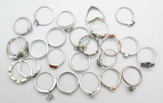 Twenty-four silver rings