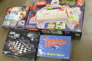 A Star Trek Next Generation chess set, Captain Scarlet Cloudbase and SPV Combat set and a