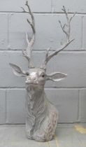 A resin stag's head