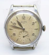 A Cyma Triplex wristwatch, 32mm case, (crown requires attention)