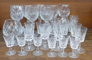 A collection of Waterford crystal glass wines/brandy/sherry, 29 in total **PLEASE NOTE THIS LOT IS