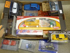 Model vehicles including Chad Valley, Joal lorry, James Bond vehicles, etc.