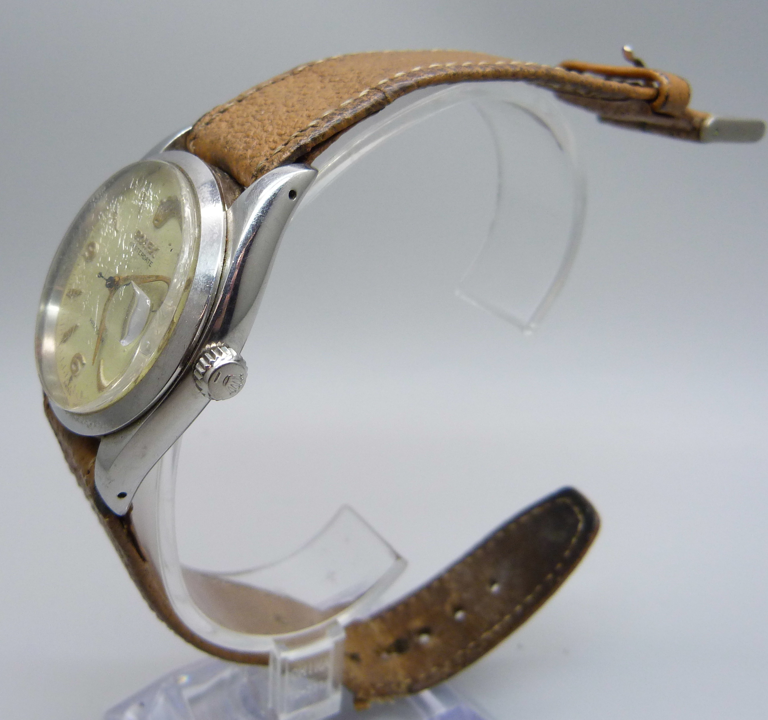 A gentleman's stainless steel Rolex Oysterdate wristwatch, 1950s, reference 6494, serial number - Image 2 of 9