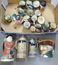 A large Royal Doulton Dick Turpin character jug and other Toby jugs and character mugs **PLEASE NOTE