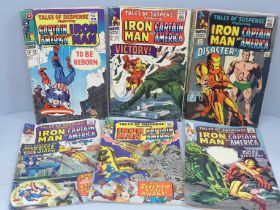 A collection of sixteen 1960s Captain America and Iron Man comics