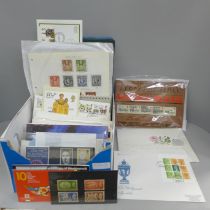 Stamps; a box of GB stamps, covers, presentation packs, booklets, etc.