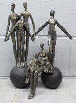 Three Libra resin sculptures