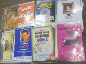 Approximately 40 theatre posters, from the 1980s to 1990s stored in plastic sleeves, many