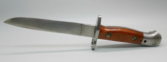 A trench knife, cut down bayonet, marked GR, Mk II