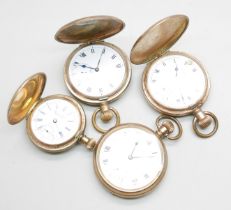 Four plated pocket watches, a/f