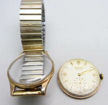 A 9ct gold cased Rolex Precision wristwatch, the case back bears inscription dated 1958, 30mm case