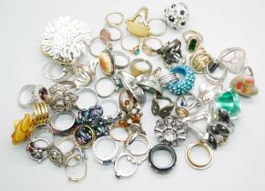 Sixty-two costume rings