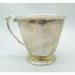 A silver Christening cup, Birmingham 1957, 91g, 7cm, with inscription dated 1958