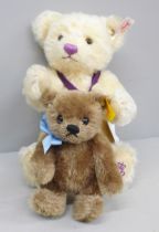 Two Steiff Teddy bears with white tag; a Diamond Jubilee bear and one other