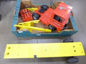 A Topper Toyland Johnny Express truck and trailer, remote control