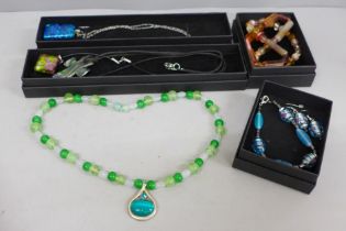 A collection of Murano glass jewellery
