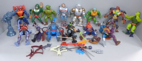 A collection of fourteen original He-Man/Masters of the Universe articulated figures from the 1980s,