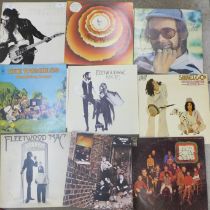 Eighteen LP records, mainly 1970s, Bruce Springsteen, Stevie Wonder, Fleetwood Mac