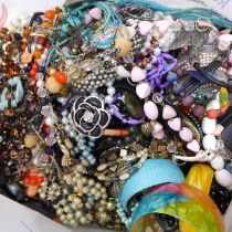 A bag of necklaces and bracelets