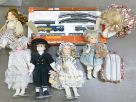 A collection of costume dolls and a Hornby Inter-City 125 part train set **PLEASE NOTE THIS LOT IS