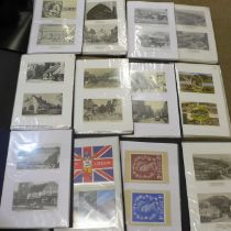A large collection in fourteen albums of over 400 mainly real photo postcards covering many