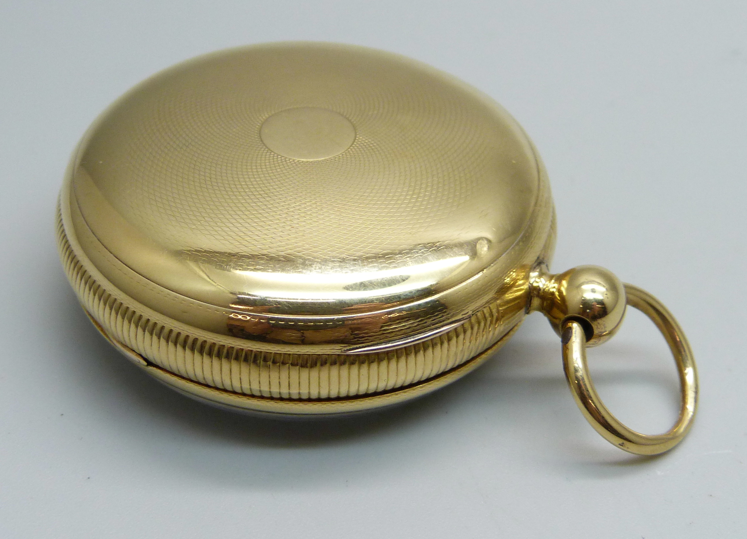 An 18ct gold fusee pocket watch with diamond end stone, by J.E. Lawson, Bishopsgate Within, the case - Image 4 of 9