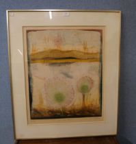 Rene Carcan, Le Grande Eclosion, engraved etching, 10/15, framed