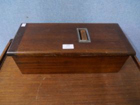 An oak cash drawer