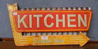 An American kitchen diner sign