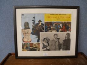 An Italian Job film poster, framed