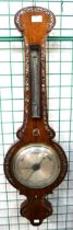 A mother of pearl inlaid barometer