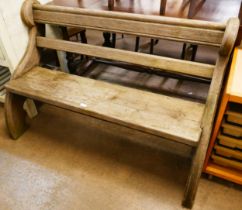 A 19th Century Gothic style carved oak bench