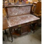 A Victorian mahogany and marble topped washstand